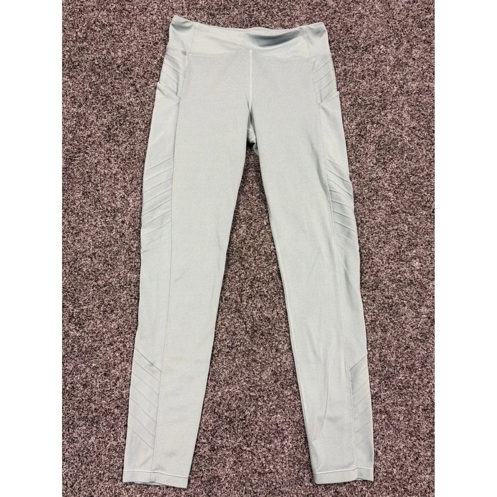Athleta Girl Leggings XL 14 Green Moto-Vation 2.0 Tight Pockets Activewear Moto